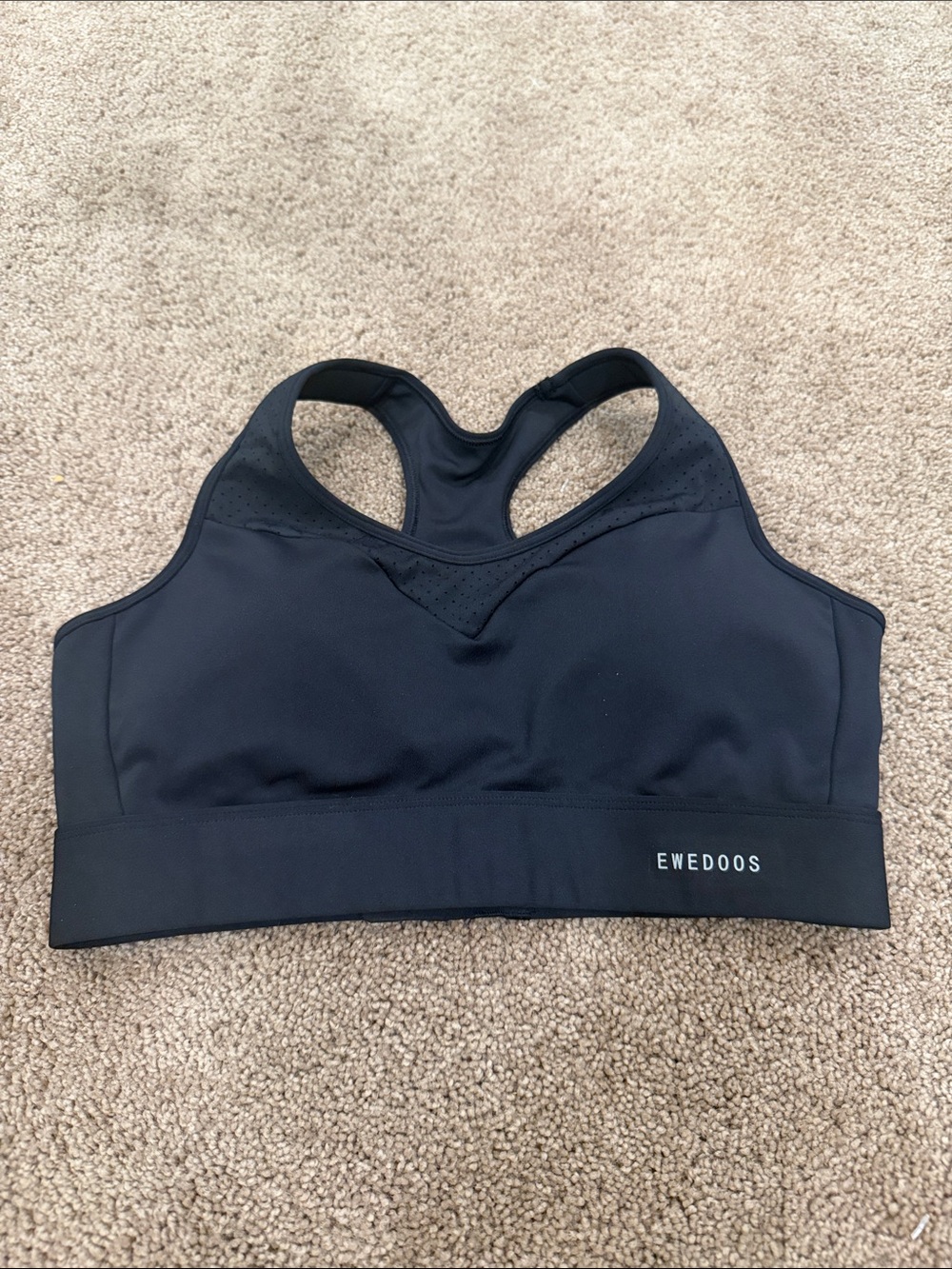 Ewedoos Women's Black High-Impact Racerback Sports Bra